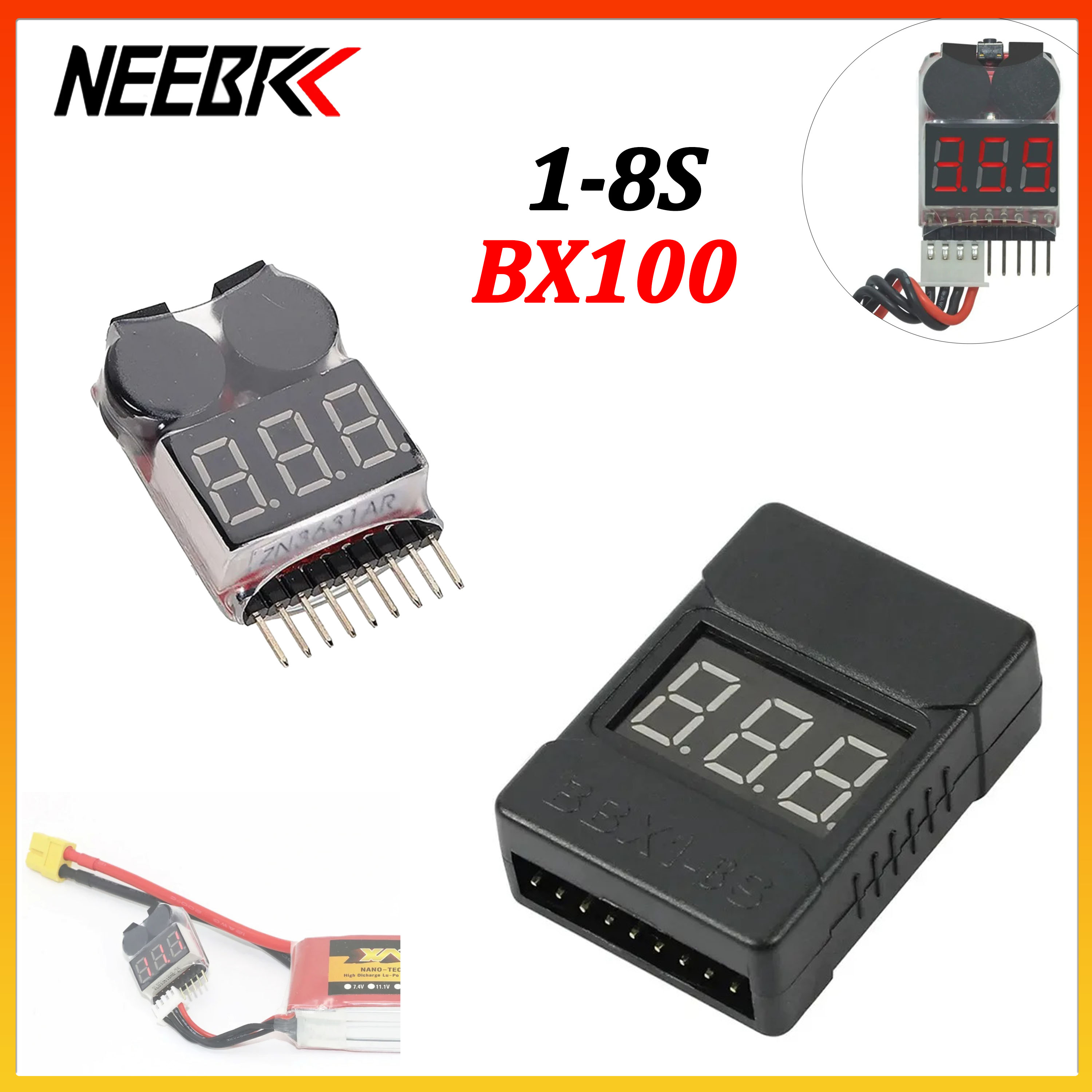 Drone Battery Alarm - 1/10pcs BX100 RC Voltage Display Battery