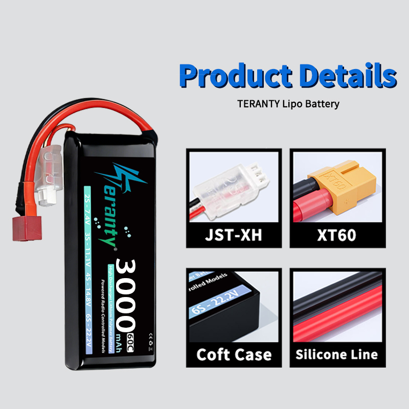 TERANTY 2S 3000mAh Lipo Batter - Drone Battery Connector avaliação e preço