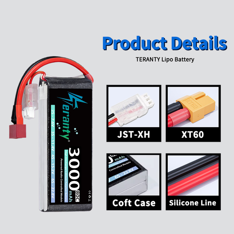 TERANTY 2S 3000mAh Lipo Batter - Drone Battery Connector avaliação e preço