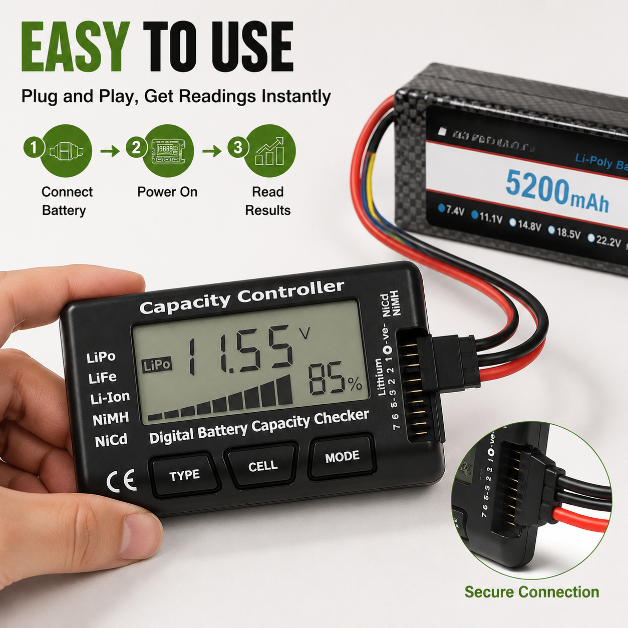 Digital Battery Capacity and V - Drone Battery Voltage Checker avaliação e preço