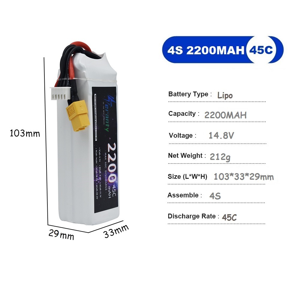 4S LiPo Battery 14.8V 1500mah  - Drone Battery Li-Ion avaliação e preço