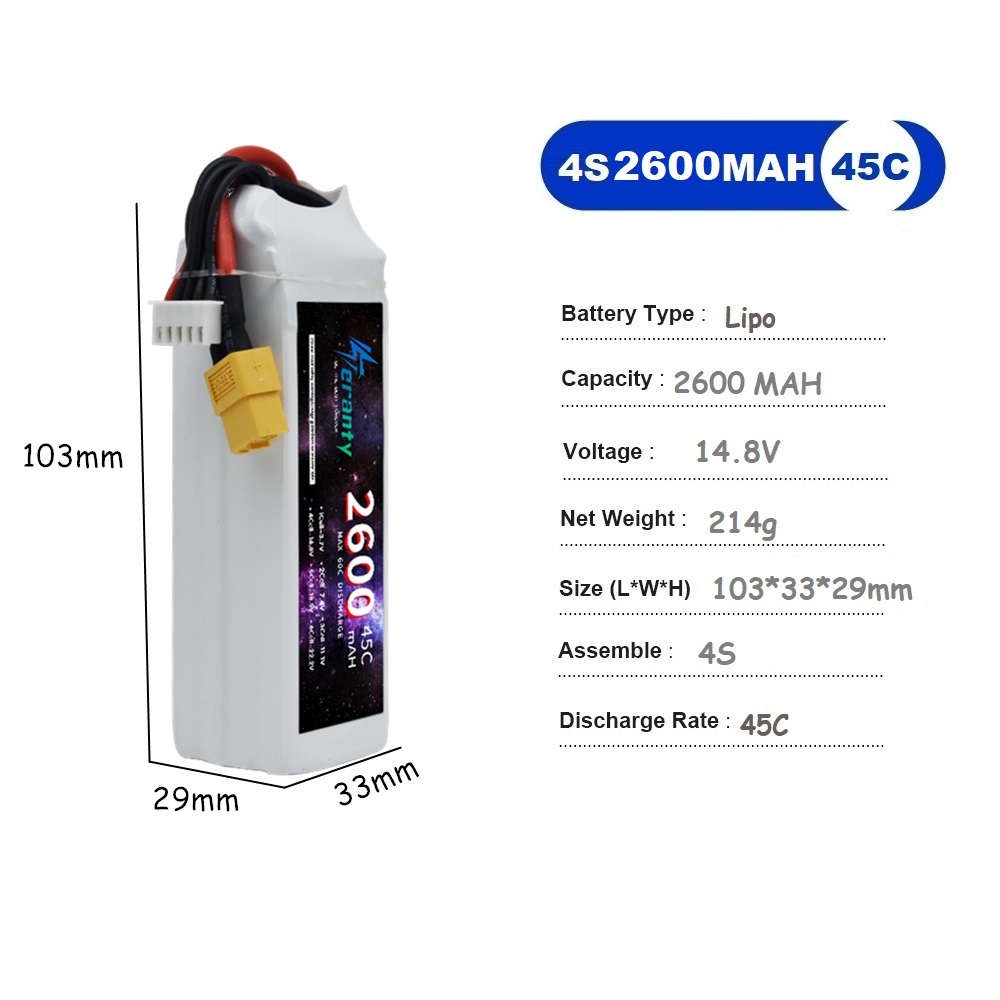 4S LiPo Battery 14.8V 1500mah  - Drone Battery Li-Ion avaliação e preço