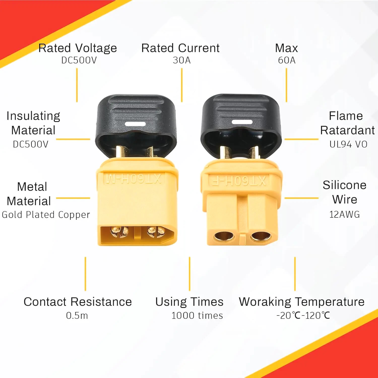 XT60 Connector Plug with Sheat - Drone Battery Connector avaliação e preço
