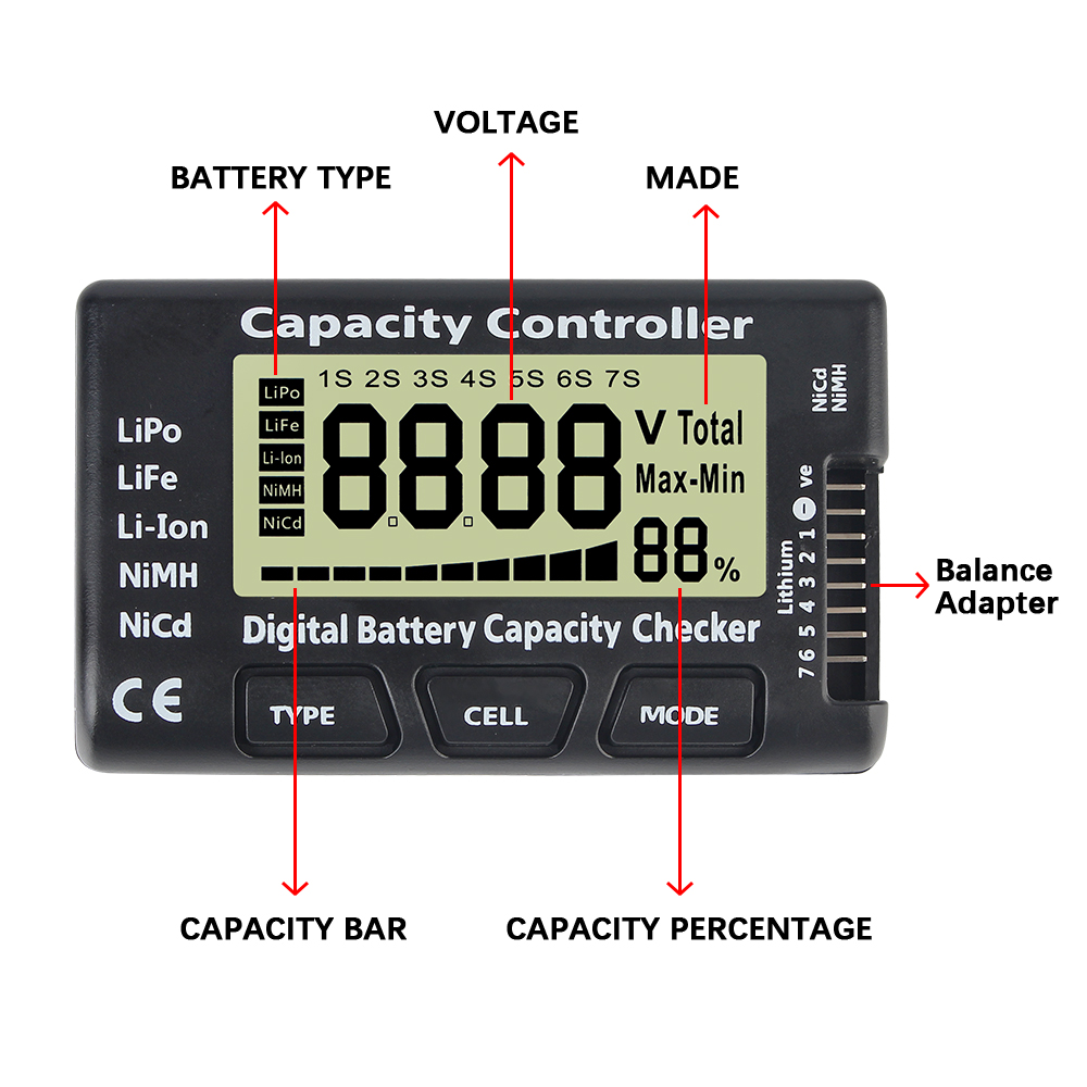For Li-ion LiFe Nimh Nicd Lipo - Drone Battery Voltage Checker avaliação e preço