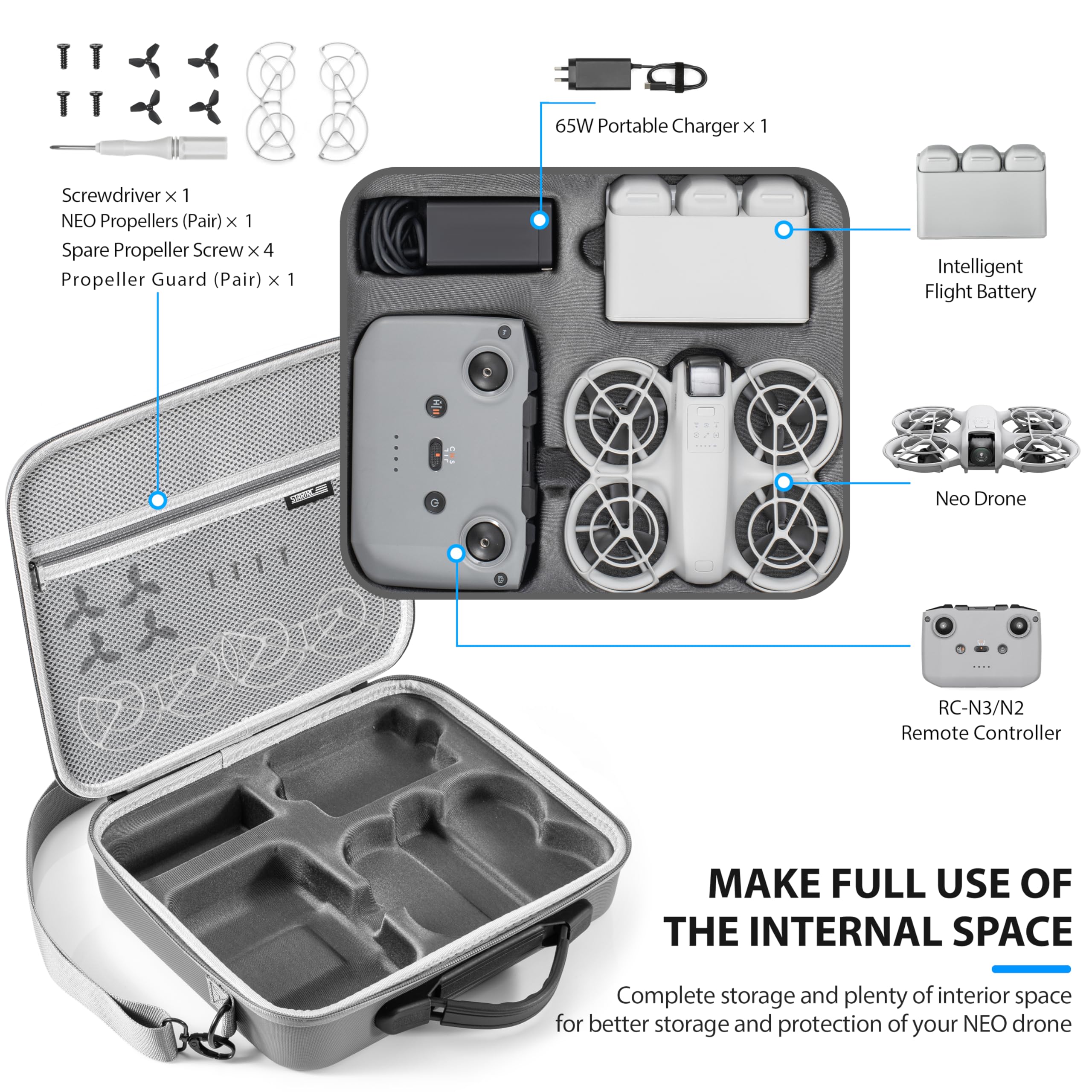 Portable PU Storage Carrying C - Drone Battery Bag avaliação e preço