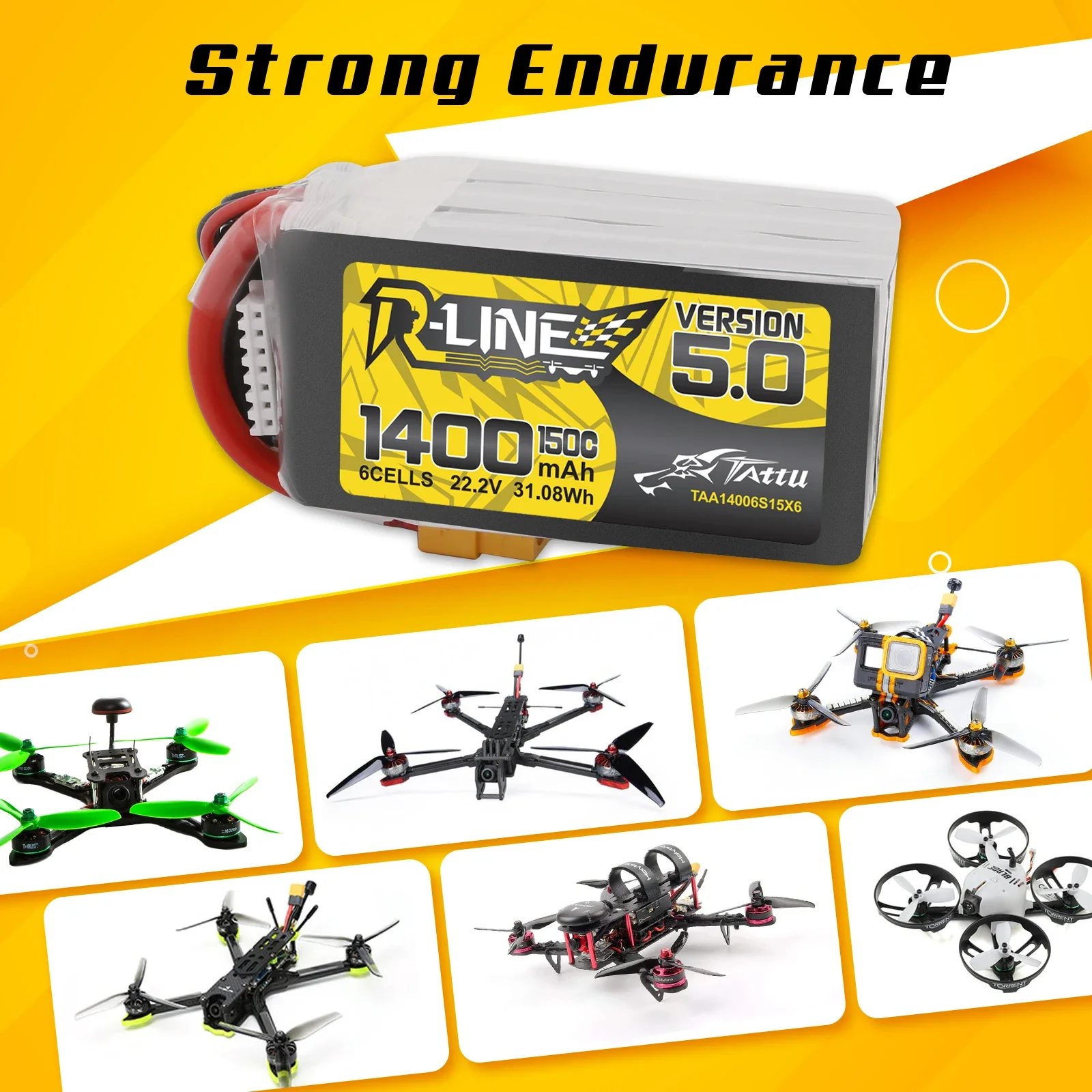 Tattu R-Line 1200mAh 1400mAh 6 - Drone Battery 6S avaliação e preço