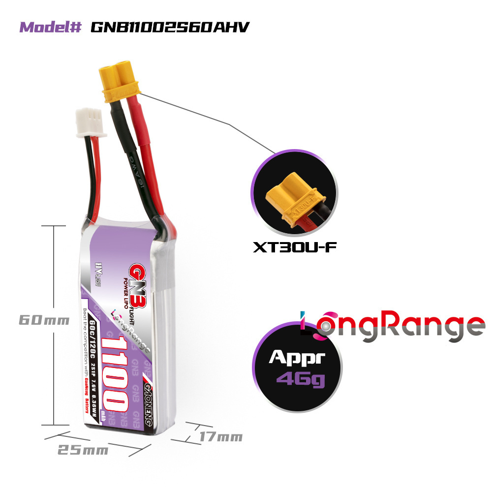 GNB 1100mAh 2S 3S 4S 6S 60C/12 - Drone Battery Lipo avaliação e preço