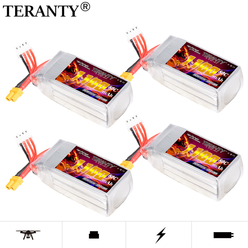 TERANTY 3S 11.1V 1100mAh 80C/1 - Drone Battery Li-Ion avaliação e preço
