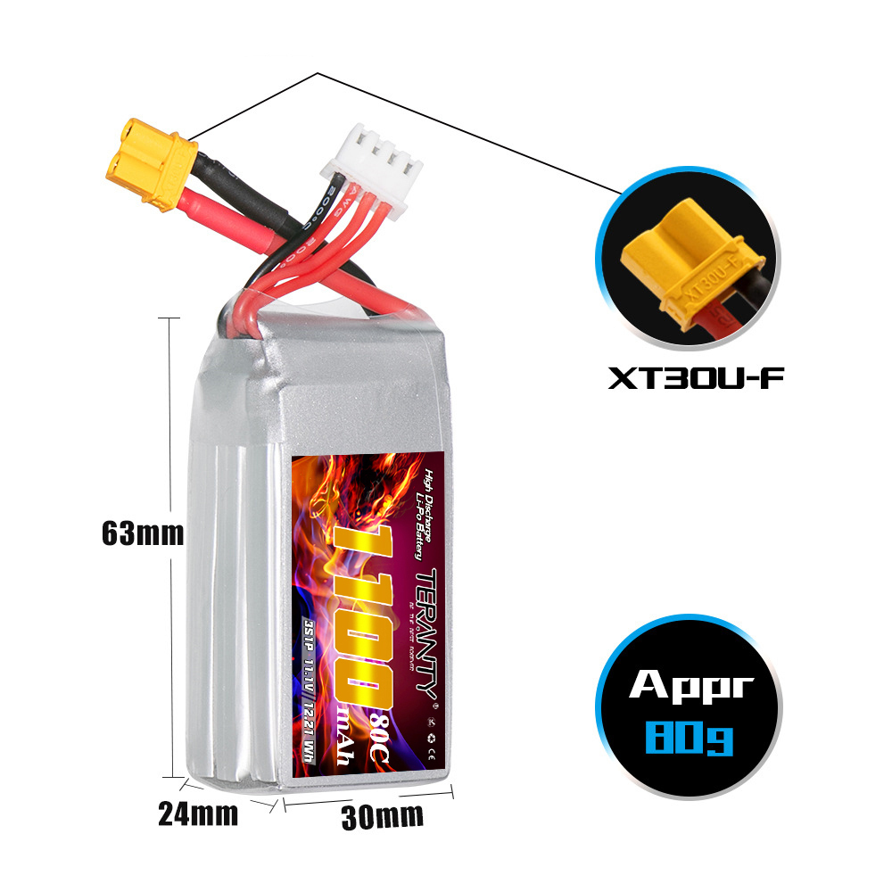 TERANTY 3S 11.1V 1100mAh 80C/1 - Drone Battery Li-Ion avaliação e preço