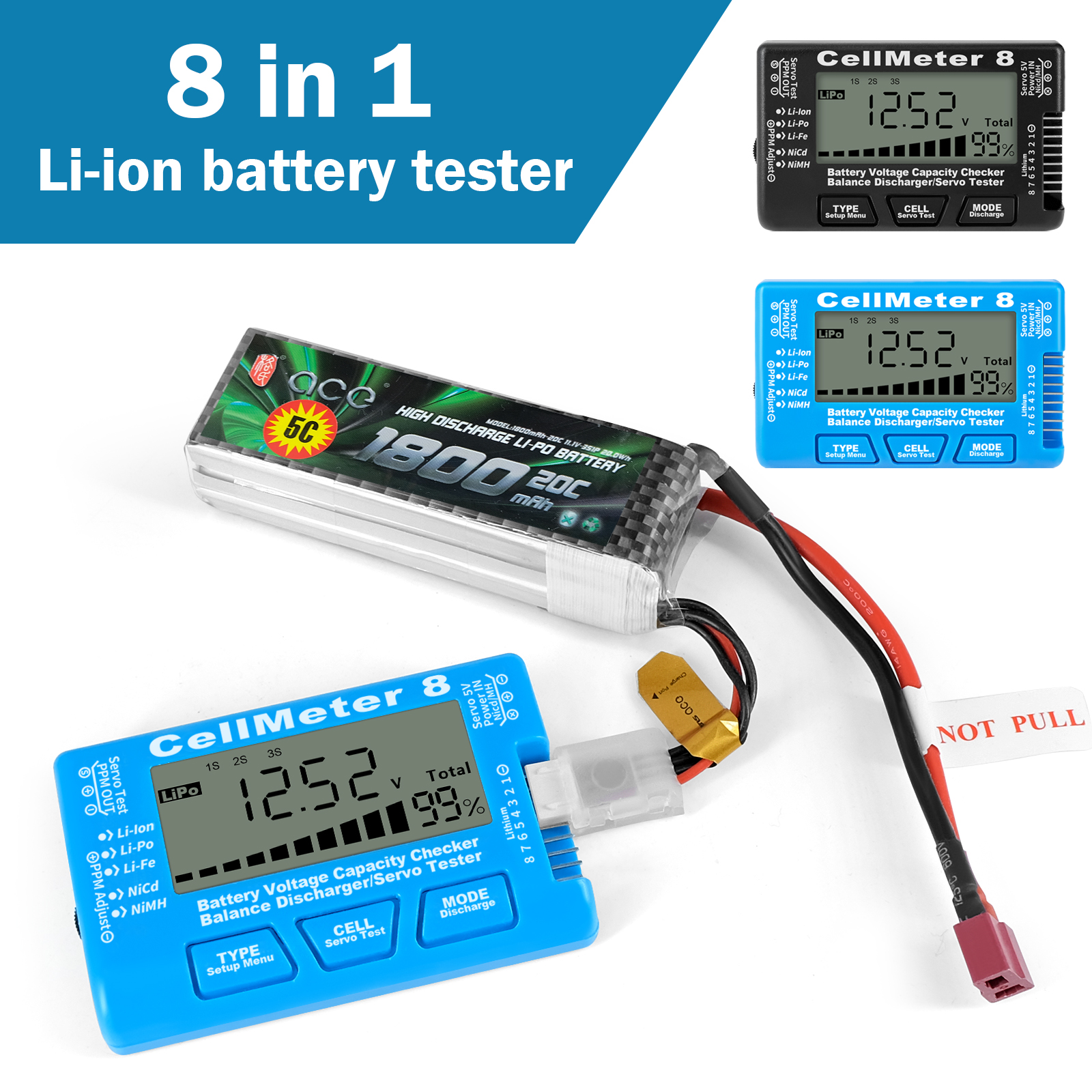 8 in 1 CellMeter 8 Battery Cap - Drone Battery Voltage Checker avaliação e preço