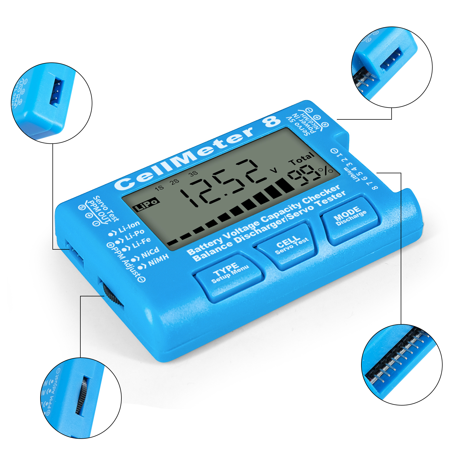 8 in 1 CellMeter 8 Battery Cap - Drone Battery Voltage Checker avaliação e preço