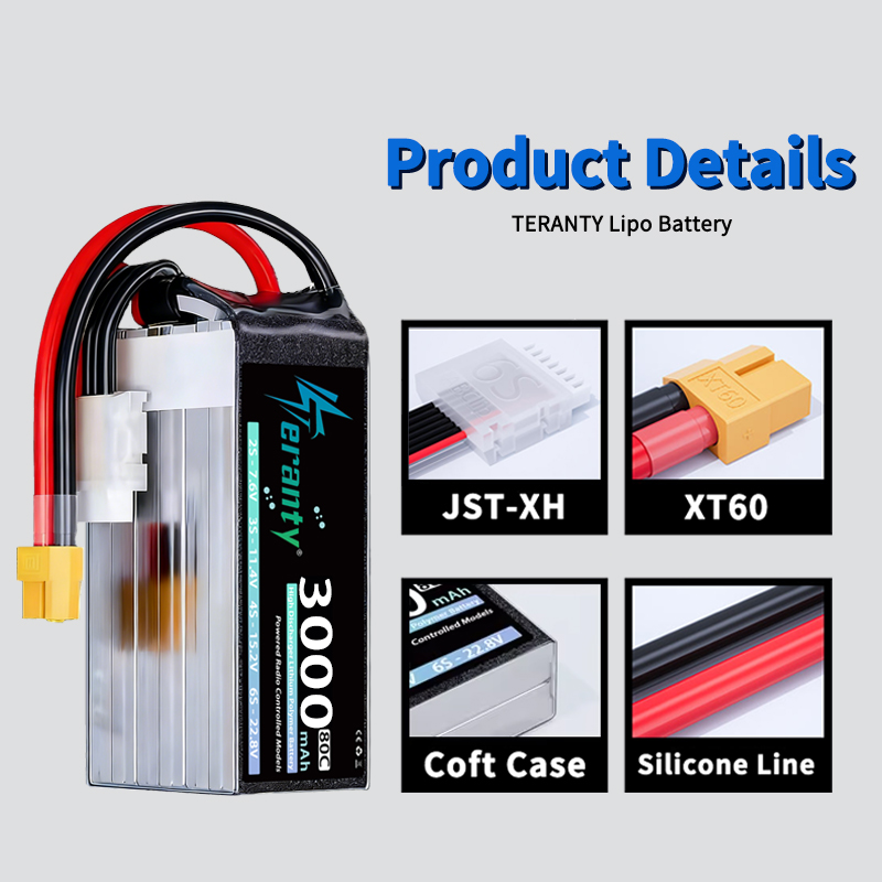 TERANTY 6S 22.8V 3000mAh 80C/1 - Drone Battery 6S avaliação e preço