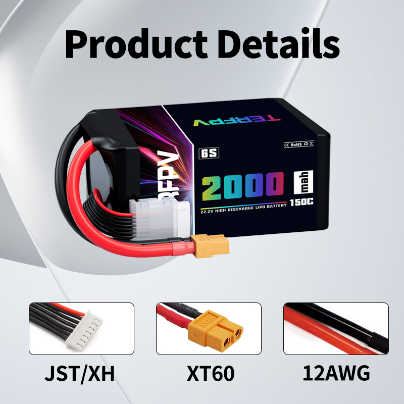 TERFPV 6S 22.2V 2000mAh 150C/3 - Drone Battery Connector avaliação e preço