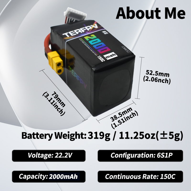 TERFPV 6S 22.2V 2000mAh 150C/3 - Drone Battery Connector avaliação e preço